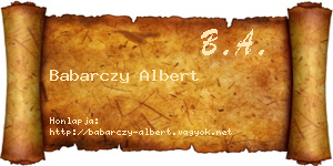 Babarczy Albert névjegykártya